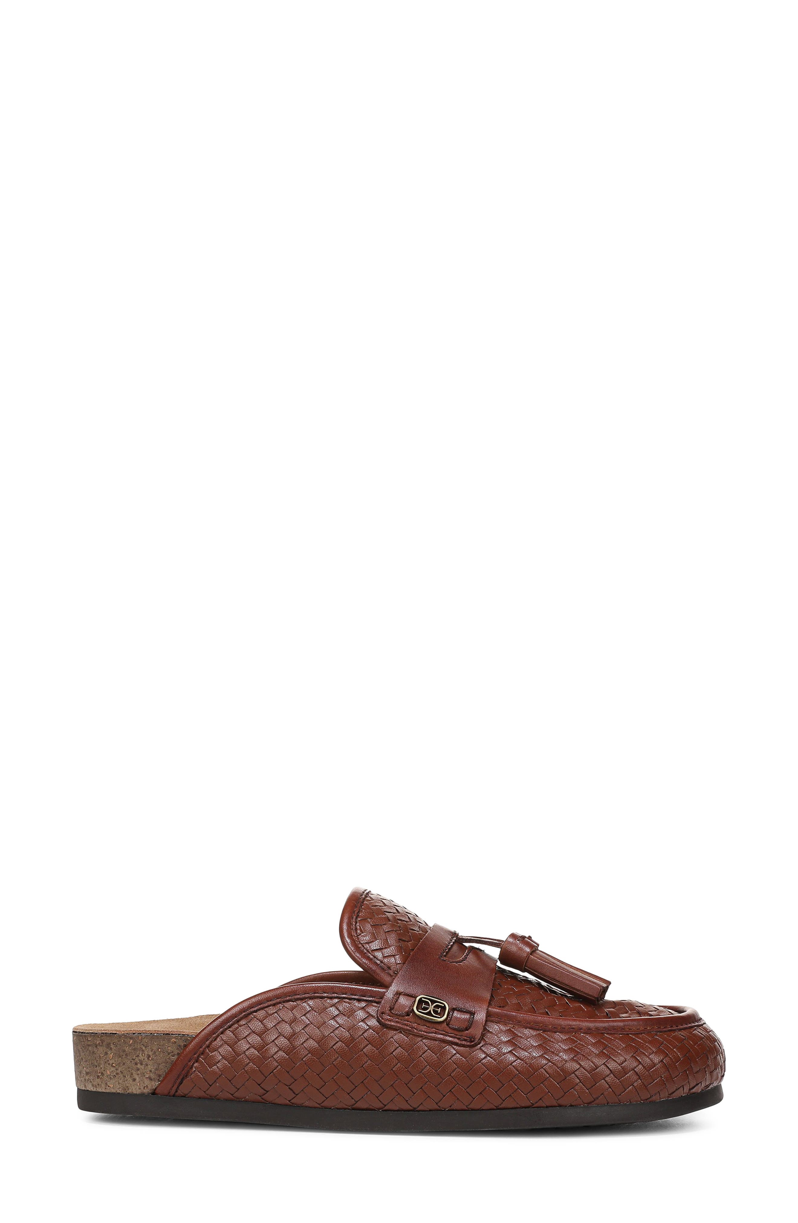 Sam Edelman Astrid Weave Tassel Loafer Mule, Alternate, color, Chestnut Brown