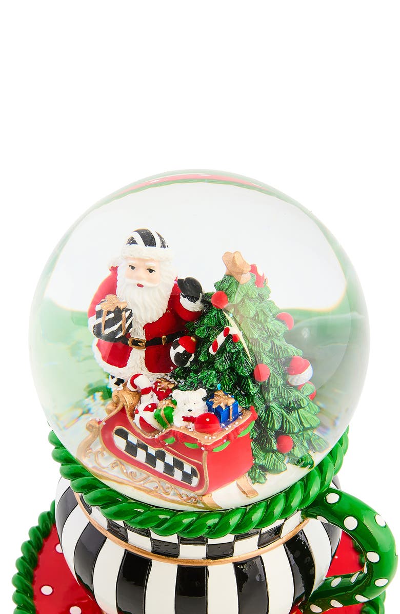 MACKENZIE CHILDS Check It Out Teacup Snow Globe, Alternate, color, Green