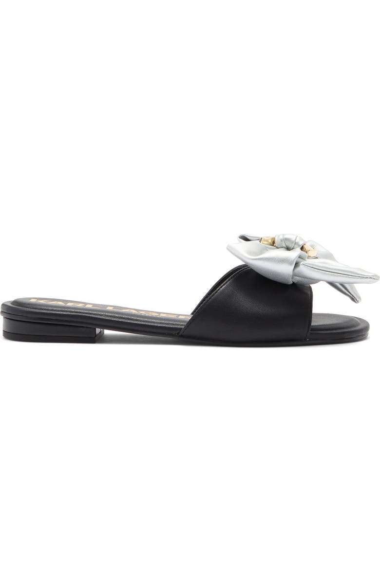 KARL LAGERFELD PARIS Ciaran Slide Sandal, Alternate, color, Black/ Silver