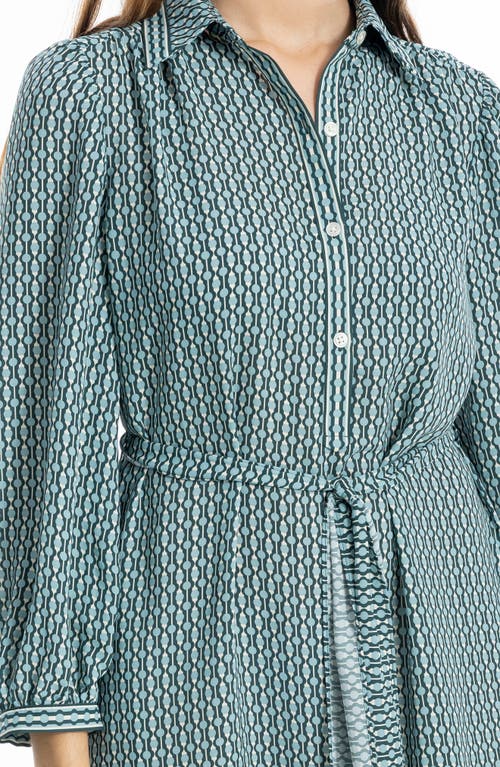 Max Studio Long Sleeve Button Front Crepe Dress In Blue