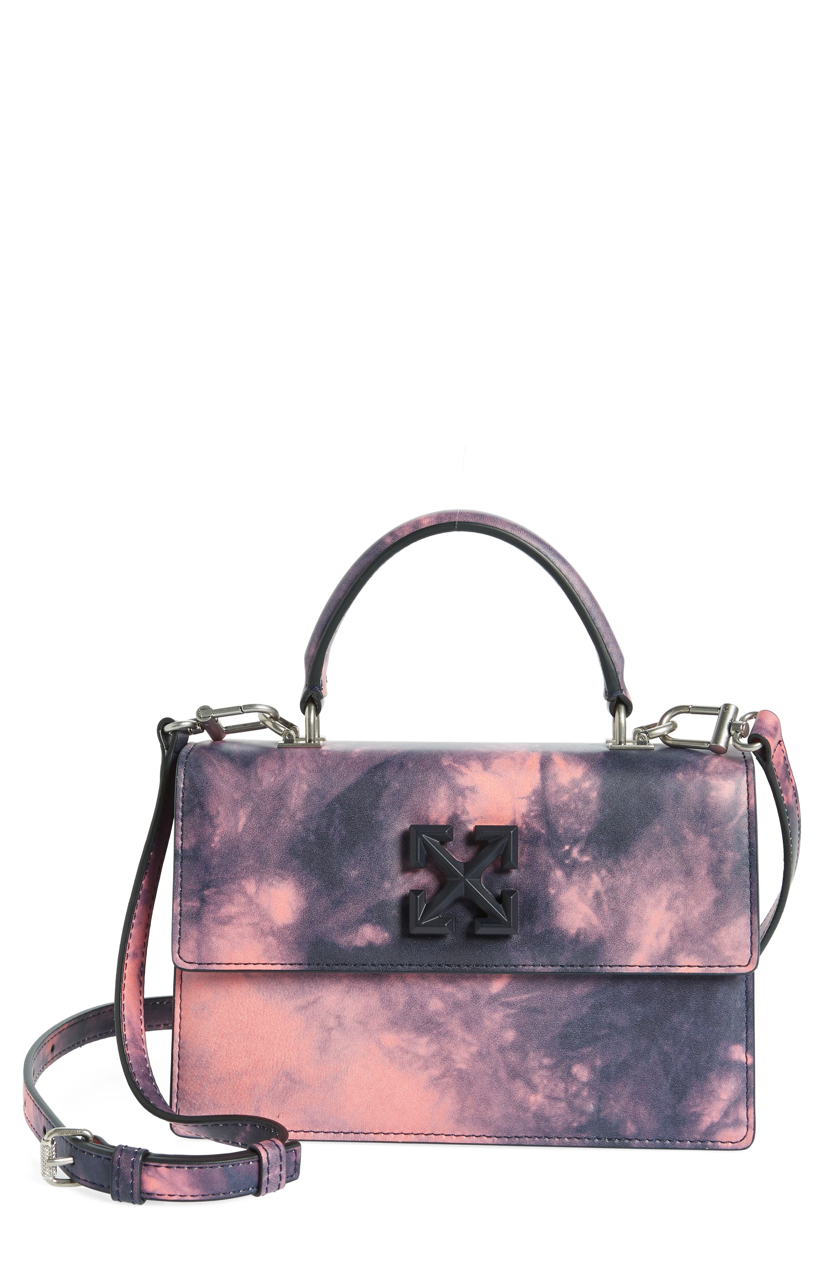 Off-White Jitney Logo Leather Handbag, Main, color, 