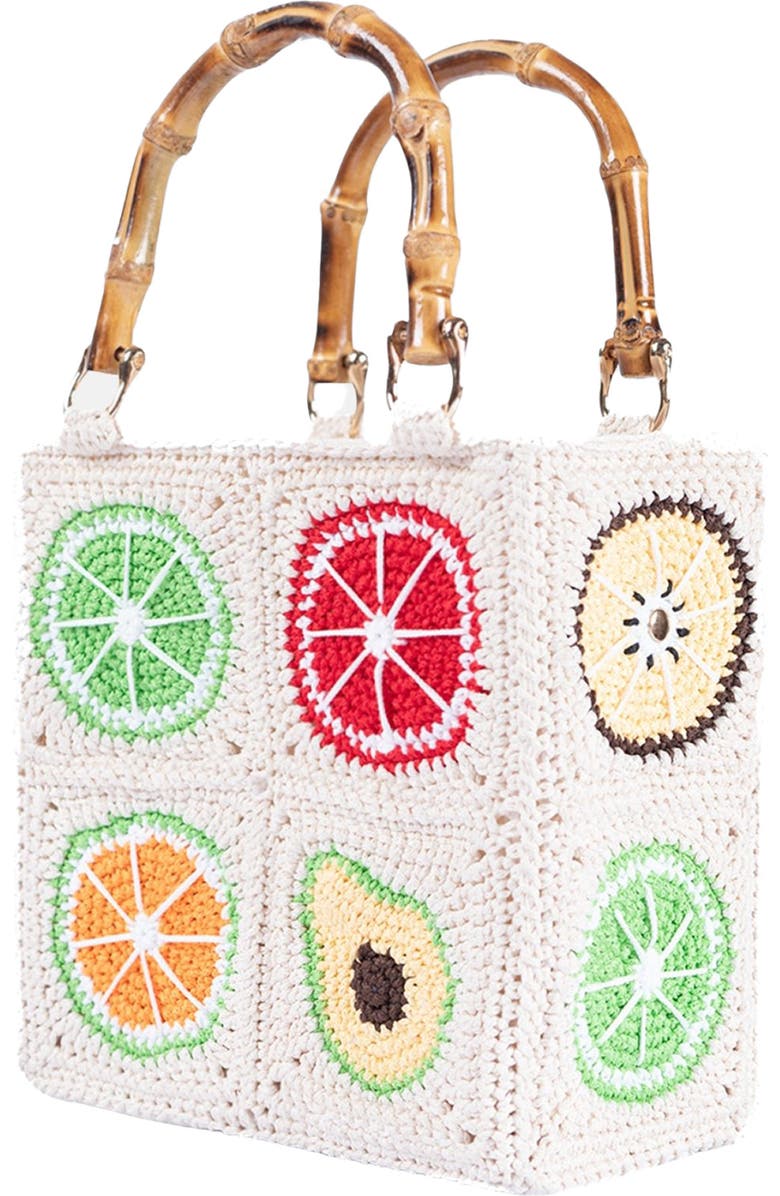 Jelavu Tutti Fruitti Bamboo Top Handle Bag, Alternate, color, Multi