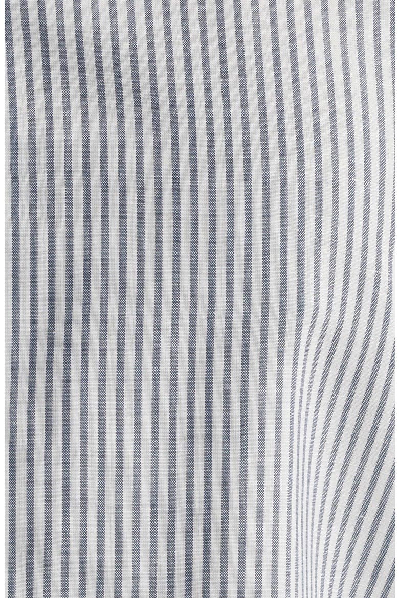 Soft Luxury Modern Fit Stripe Wool & Linen Non-Iron Dress Shirt, Alternate, color, NAVY