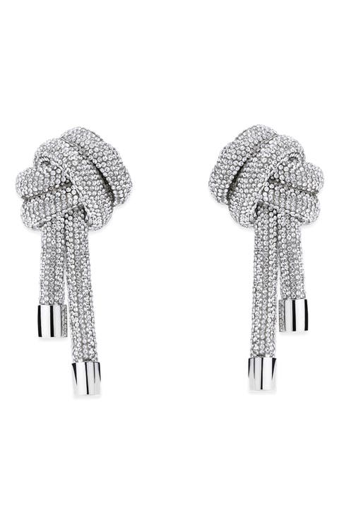 Crystal Knot Drop Earrings