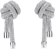 Area Crystal Knot Drop Earrings