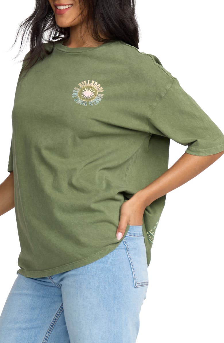 Billabong Take a Tour Oversize Graphic T-Shirt, Alternate, color, Luv Army