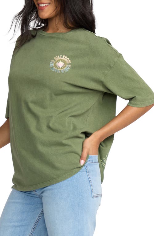 Billabong Take A Tour Oversize Graphic T-shirt In Green