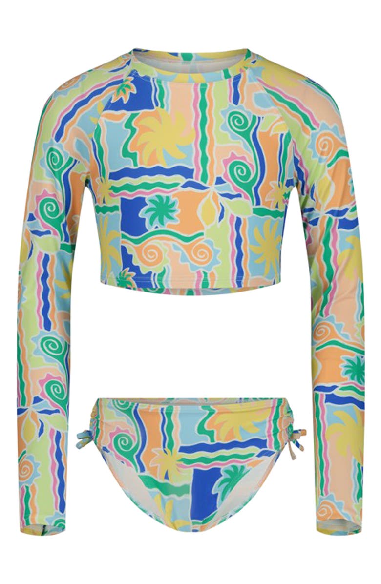 Billabong Kids' Sol Playa Long Sleeve One-Piece Rashguard Swimsuit, Main, color, Tidepool