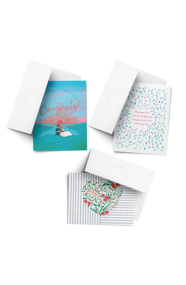 Ramus & Co Wedding Greeting Card Pack (3ct) "Grow and Flourish, Heart, Congrats Couple", Main, color, Multi-Pack