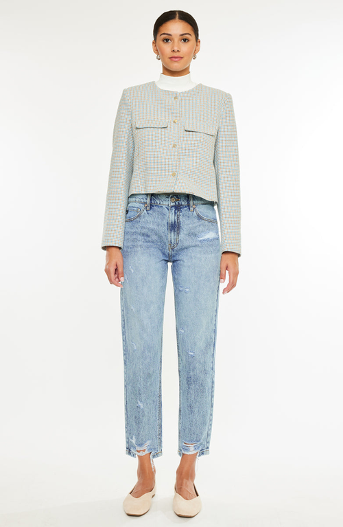 Kancan Harvey Ultra High Rise Mom Jeans In Blue