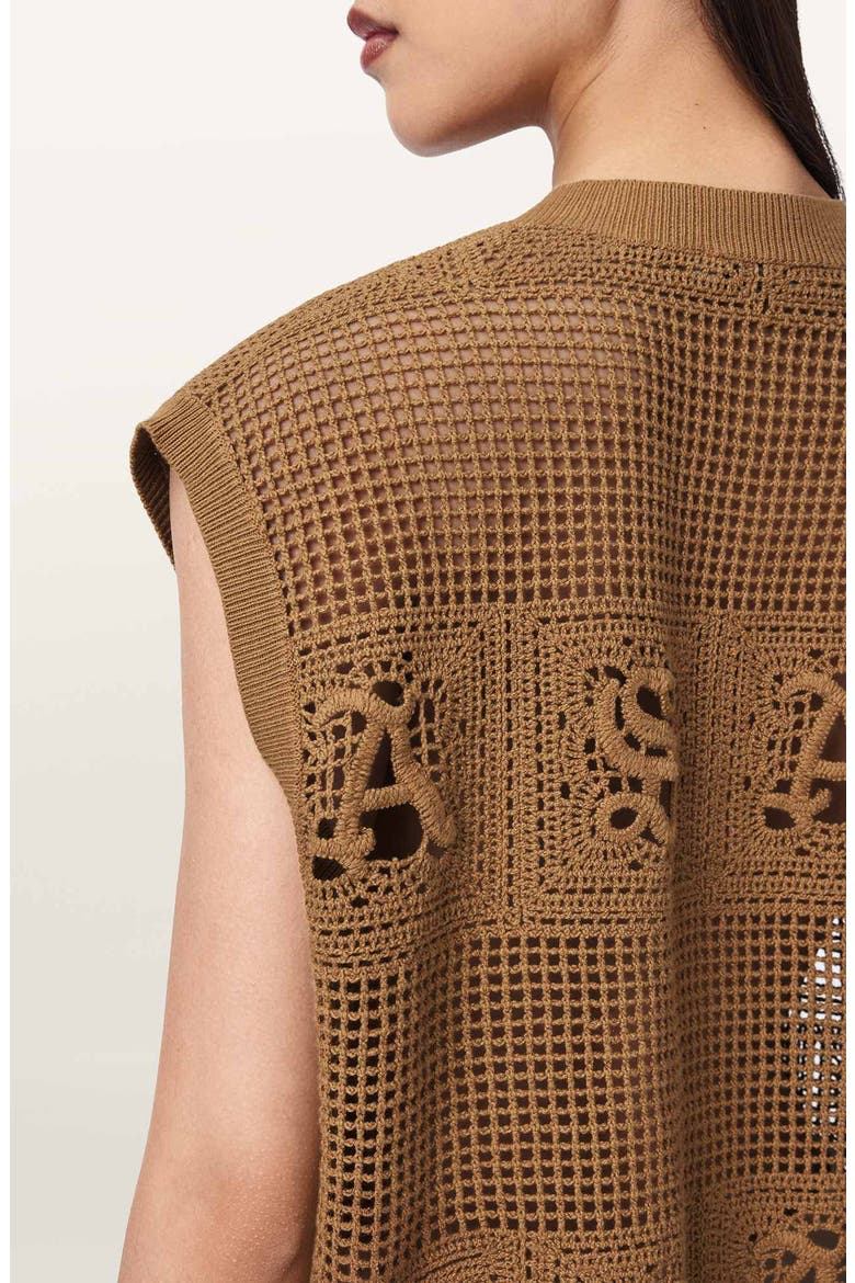 Kyra Open Stitch Sweater Vest, Alternate, color, PINTO BROWN