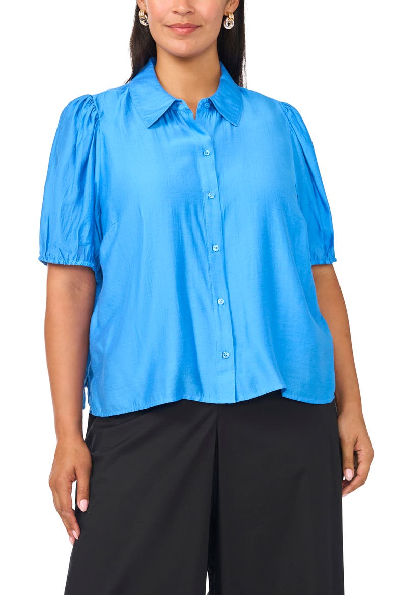 Puff Sleeve Shirt, Main, color, CLASSIC BLUE