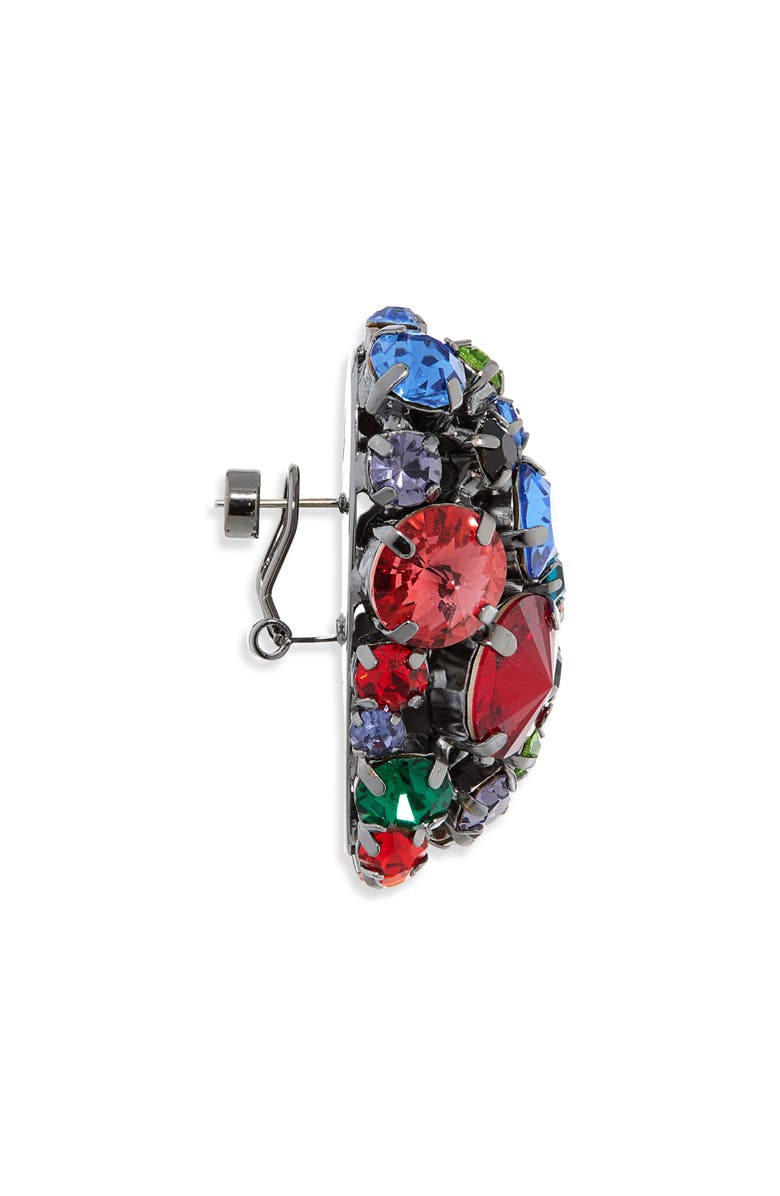 Area Crystal Cluster Heart Earrings, Alternate, color, 