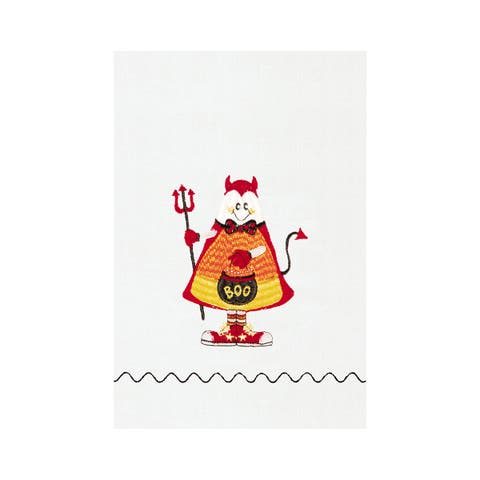 Candy Corn Devil Halloween Guest Towel