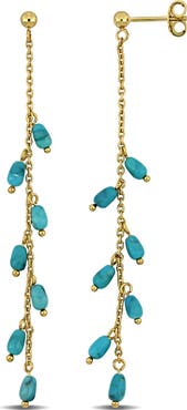 Julianna B. Composite Turquoise Chain Drop Earrings
