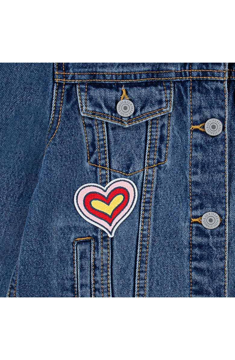 Levi's<sup>®</sup> Kids' Patchwork Denim Trucker Jacket, Alternate, color, Blue