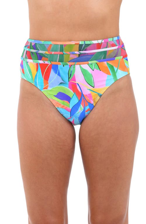 Shop La Blanca Tropi-flage High Waist Bikini Bottoms In Multi