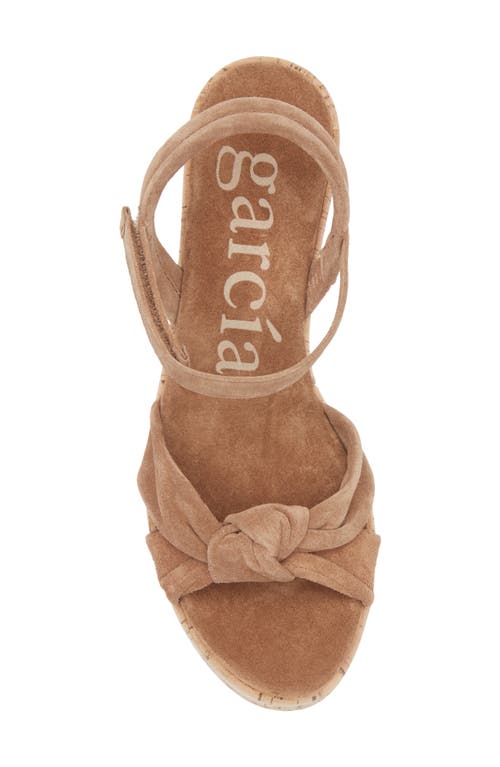 Pedro Garcia Dala Platform Sandal In Hazelnut Velour