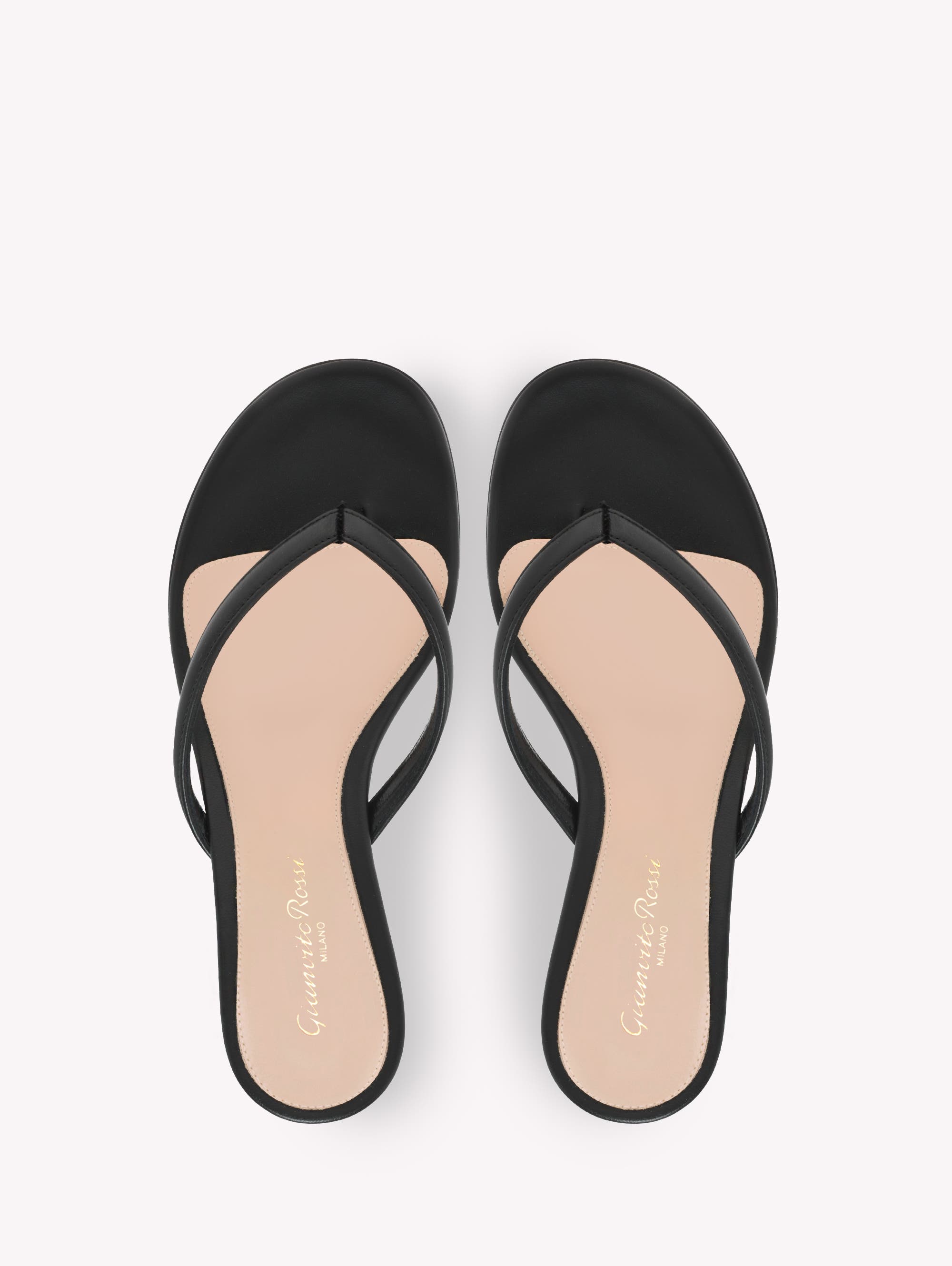 Gianvito Rossi Calypso Thong, Alternate, color, Black Lamb Leather