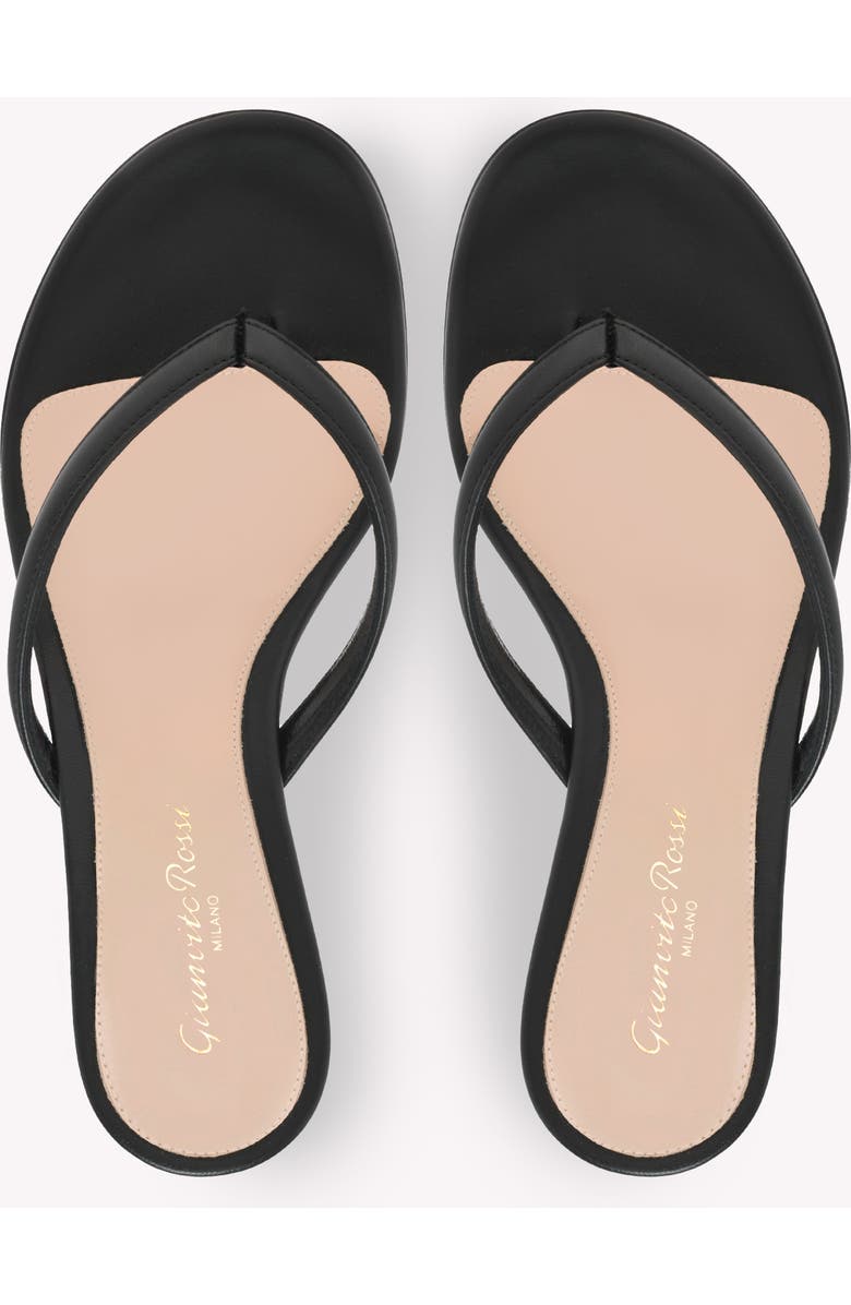 Gianvito Rossi Calypso Thong, Alternate, color, Black Lamb Leather