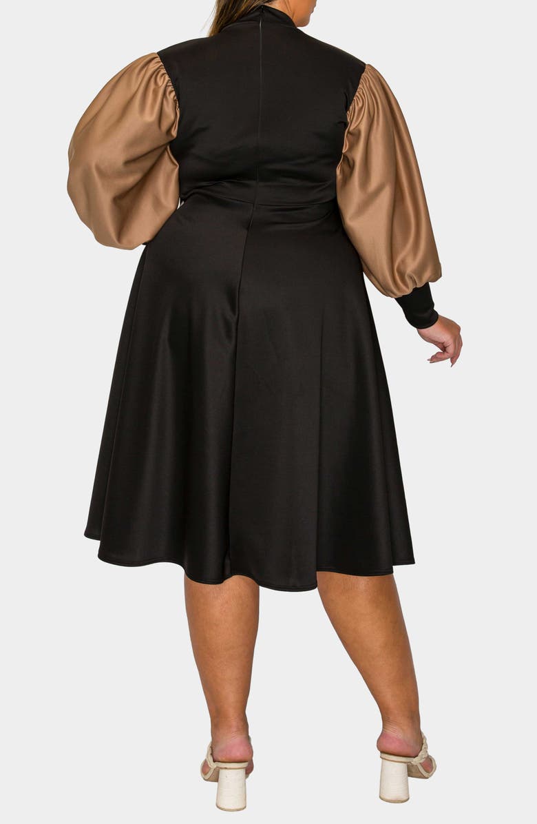 L I V D Calissa Colorblock Long Sleeve Dress, Alternate, color, Black Mocha