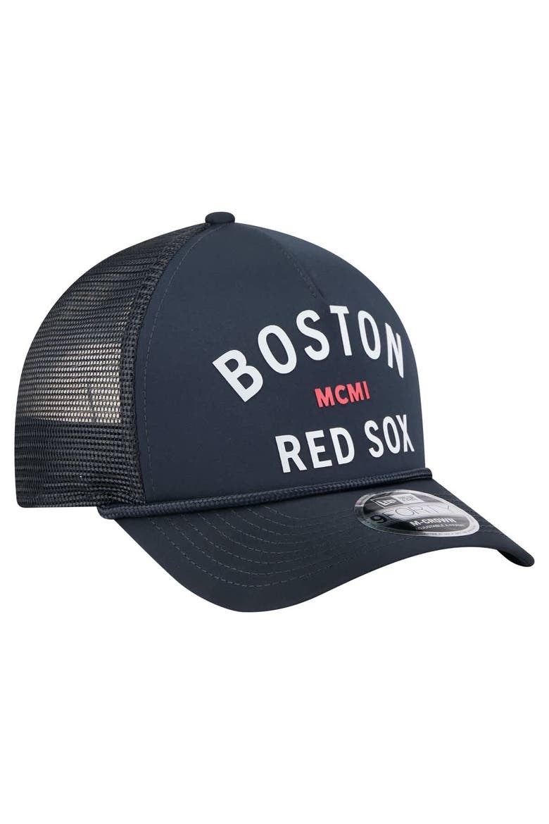 Men's New Era  Navy Boston Red Sox Minimalist 9FORTY A-Frame Adjustable Hat, Alternate, color, Navy