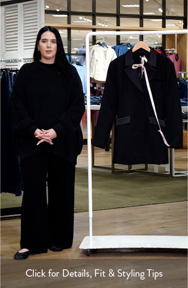 Ellis Satin Trim Long Sleeve Blazer Dress, sales video thumbnail