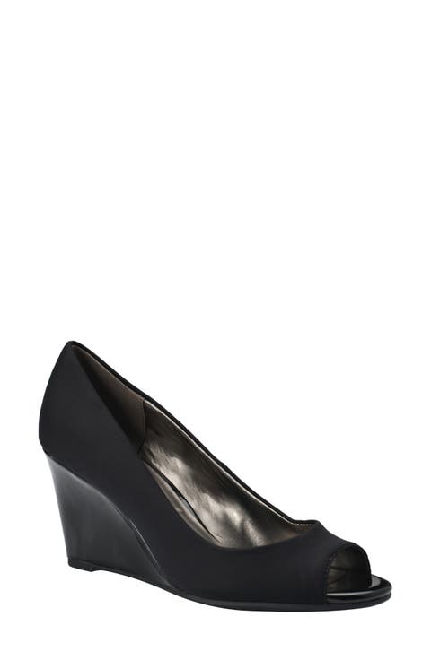 Tuff Love Peep Toe Wedge Pump (Women)
