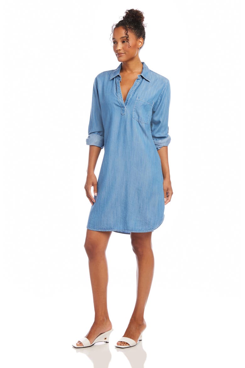 Long Sleeve Chambray Shirtdress, Alternate, color, CHAMBRAY