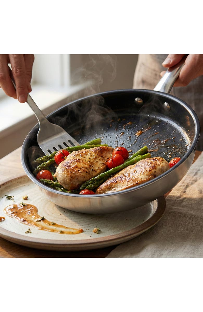 Alva Maestro Nonstick Stainless Steel Frying Pan with Lid, Alternate, color, 11 Inch