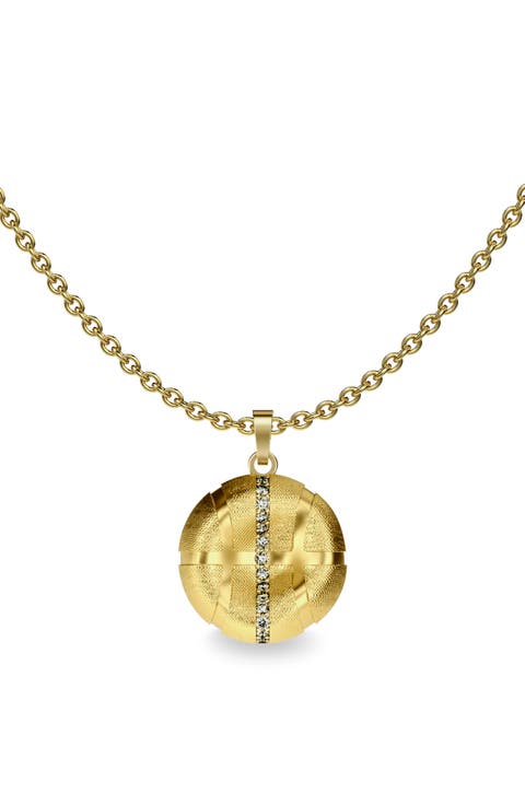 The Basketball Leaking Ball Linear Diamond Necklace