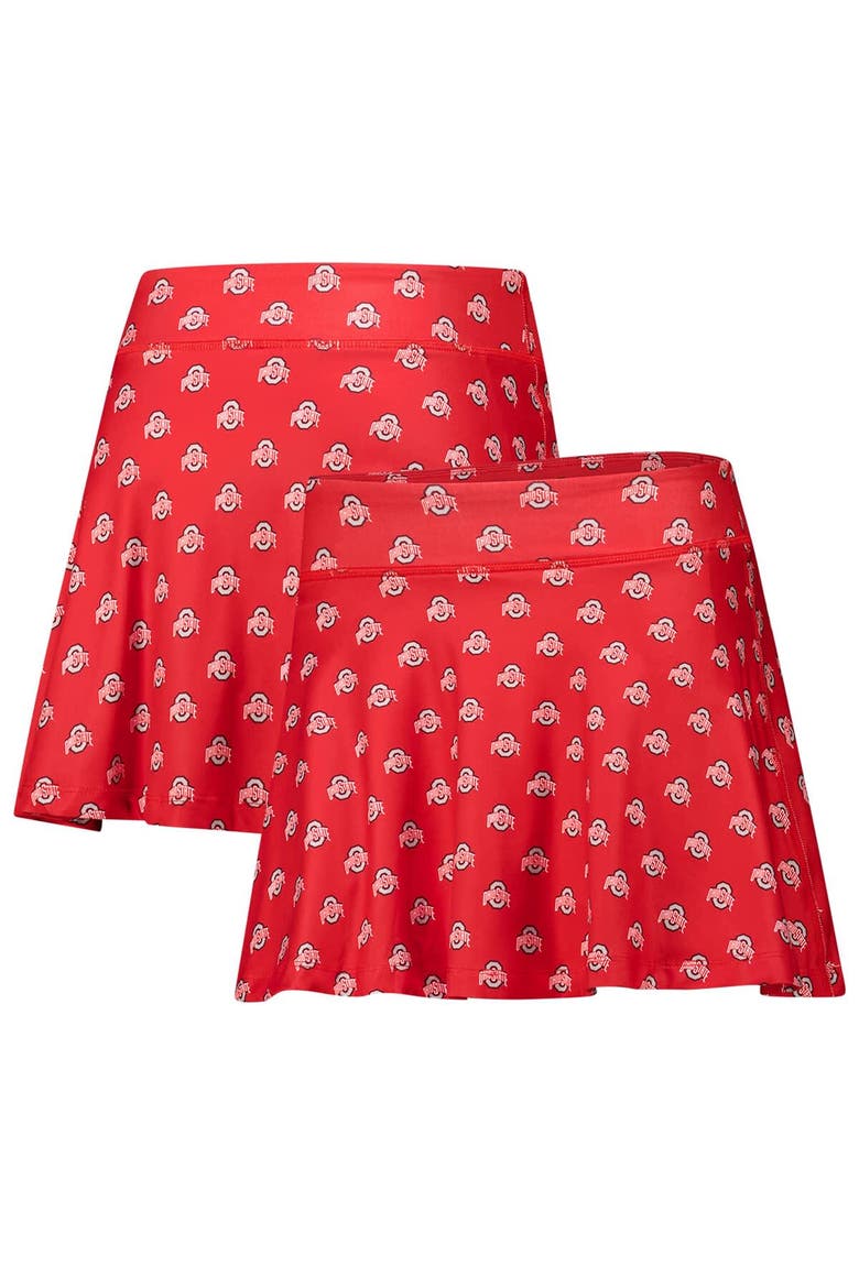 Women's ZooZatz Scarlet Ohio State Buckeyes Allover Print Flowy Skort, Alternate, color, Scarlet