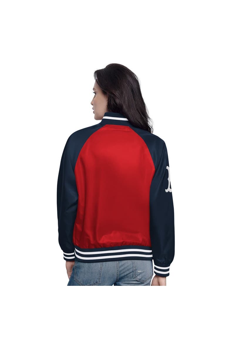 Women's Starter Red/Navy Boston Red Sox Home Run Full-Snap Varsity Jacket, Alternate, color, Red
