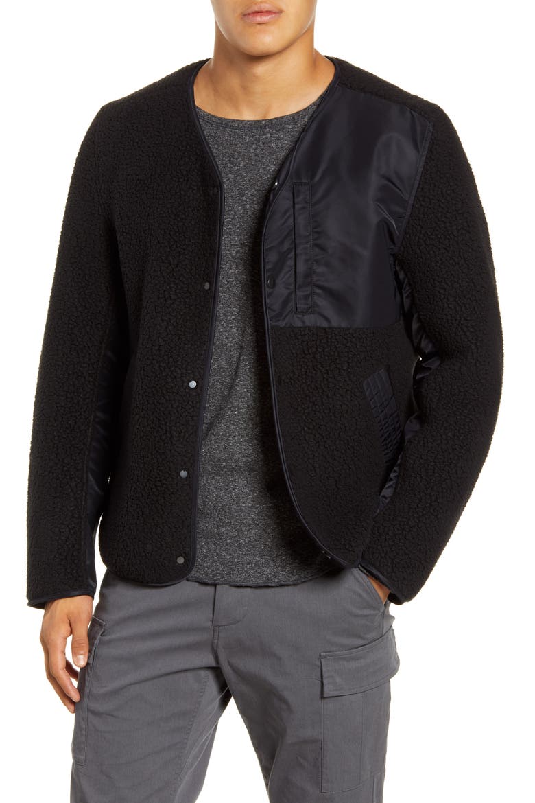 Reversible Liner Faux Shearling Jacket, Main, color, BLACK