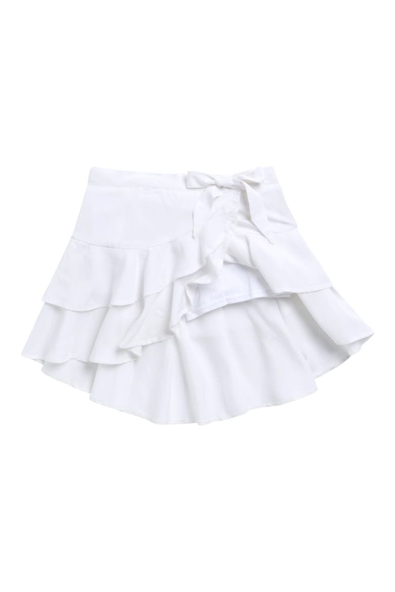 Kids' Tiered Ruffle Skort, Alternate, color, WHITE