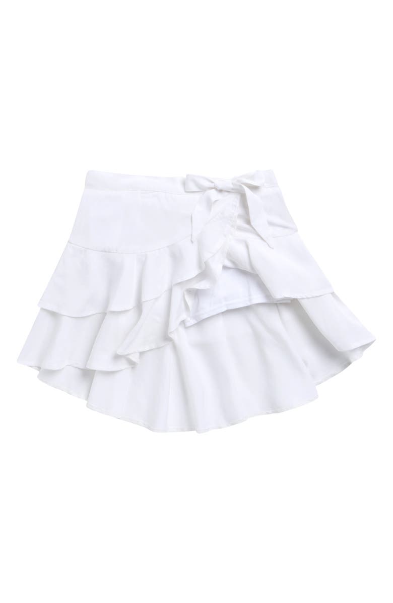 Tractr Kids' Tiered Ruffle Skort, Alternate, color, White