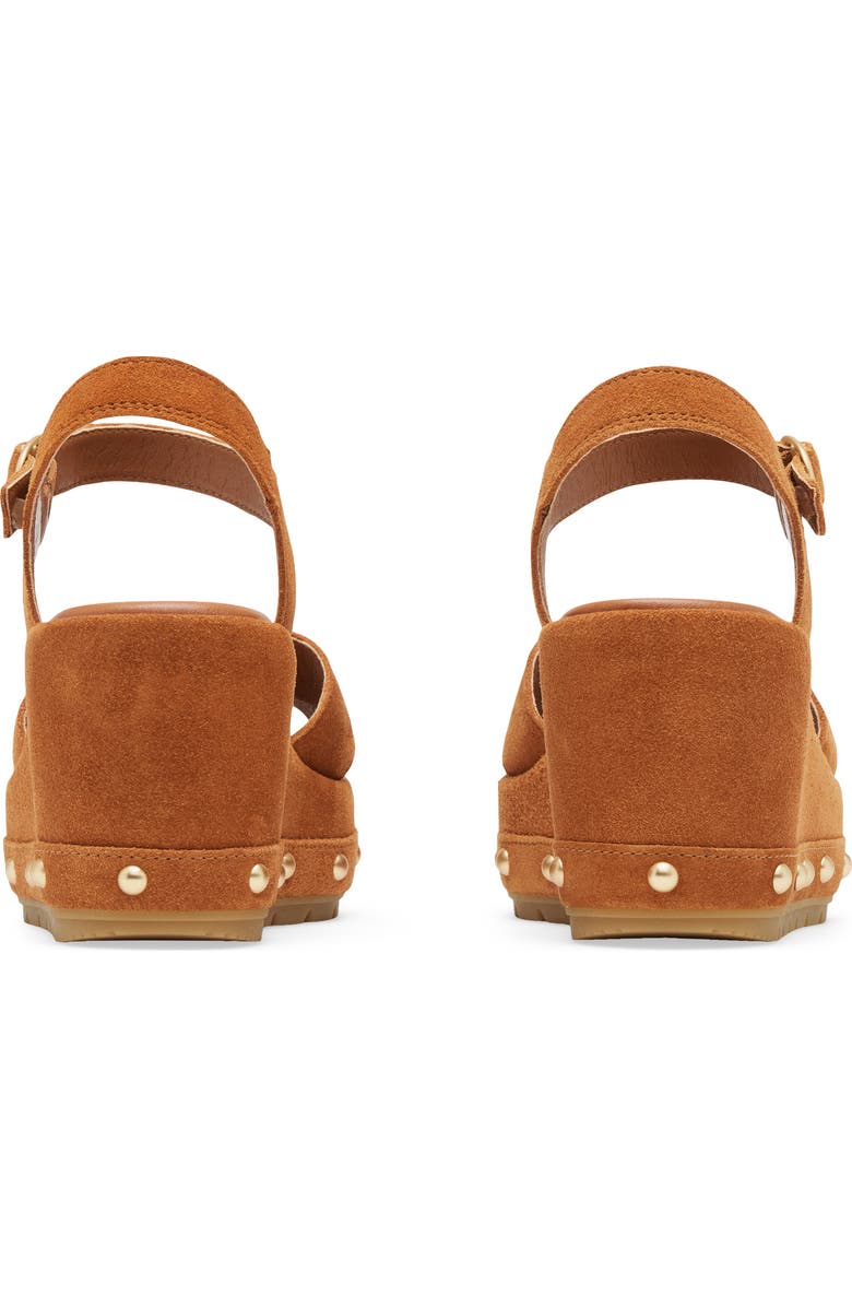 SOREL Sunpeak Ankle Strap Platform Wedge Sandal, Alternate, color, Iced Tea/ Gum
