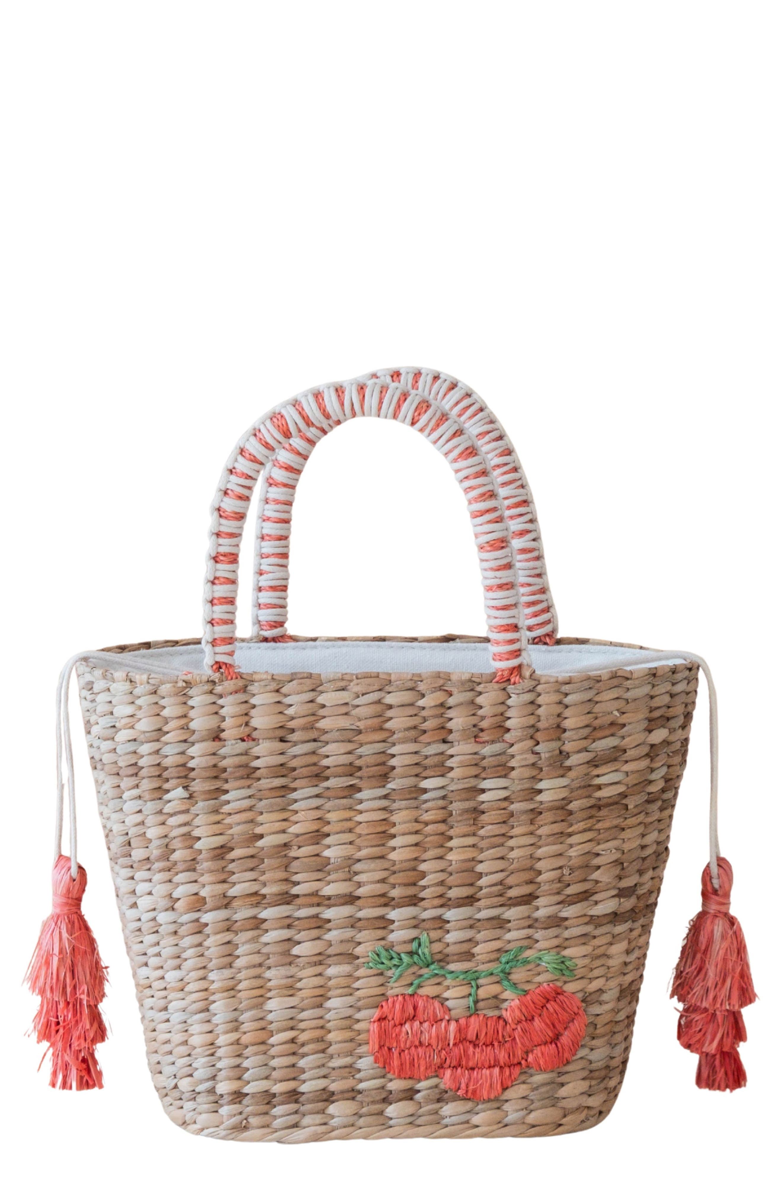LIKHA Tomato Embroidered Tote Bag, Main, color, 