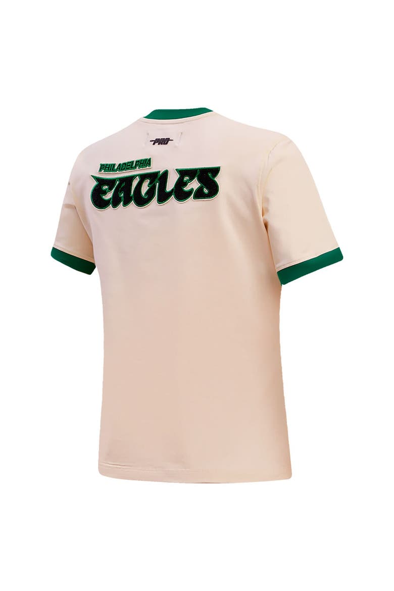 Women's Pro Standard Cream Philadelphia Eagles Retro Classic Ringer T-Shirt, Alternate, color, Cream