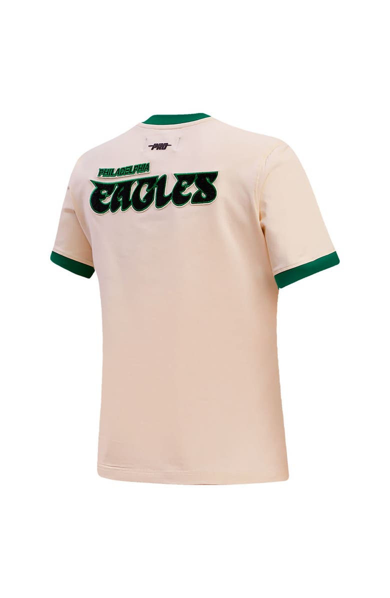 PRO STANDARD Women's Pro Standard Cream Philadelphia Eagles Retro Classic Ringer T-Shirt, Alternate, color, 