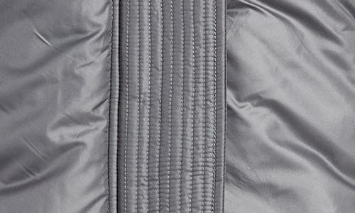 Dra Violet Hooded Hybrid Puffer Vest In Gray