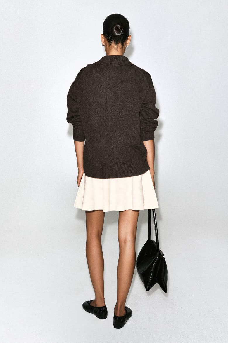 Knitted Flared Mini Skirt, Alternate, color, IVORY
