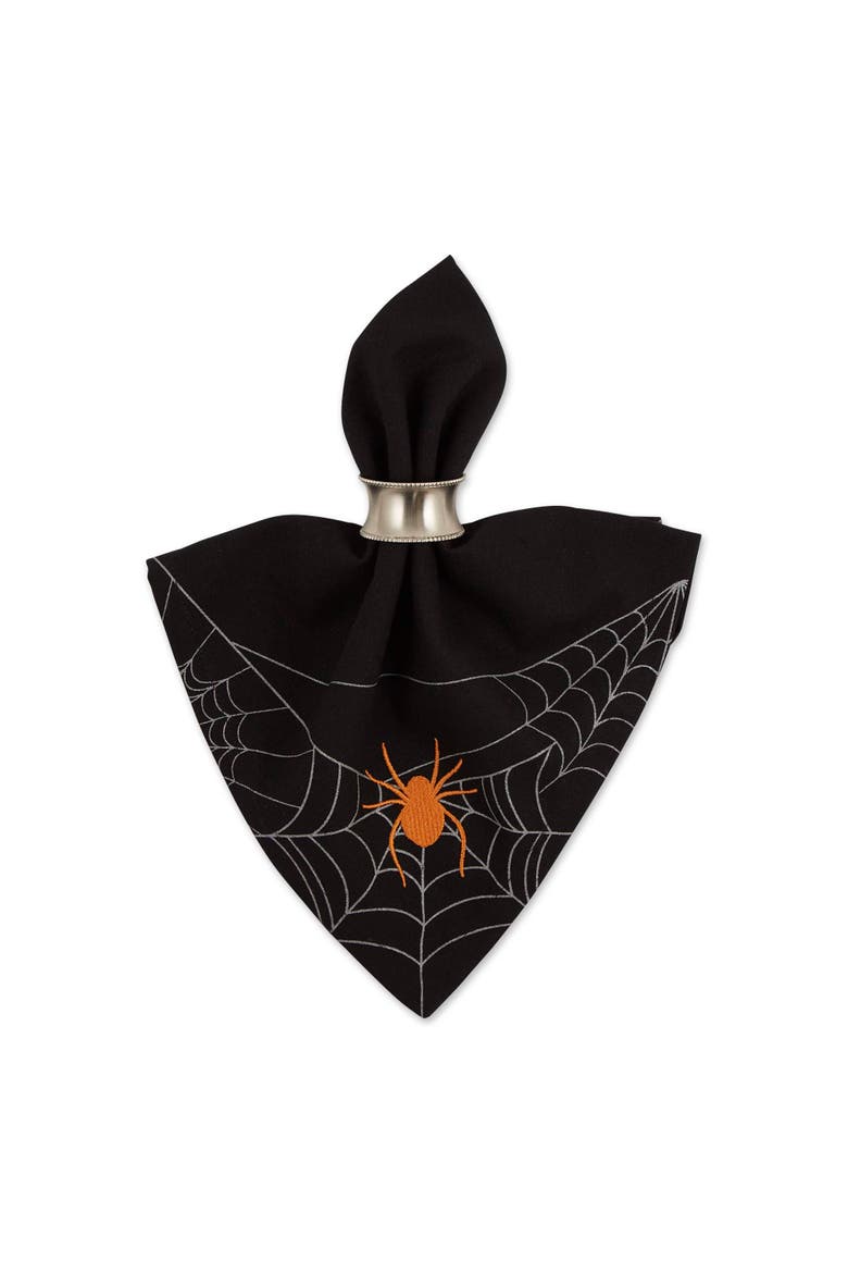 Spooky Spiderweb Embellished Napkin Set/4, Alternate, color, Spooky Spiderweb