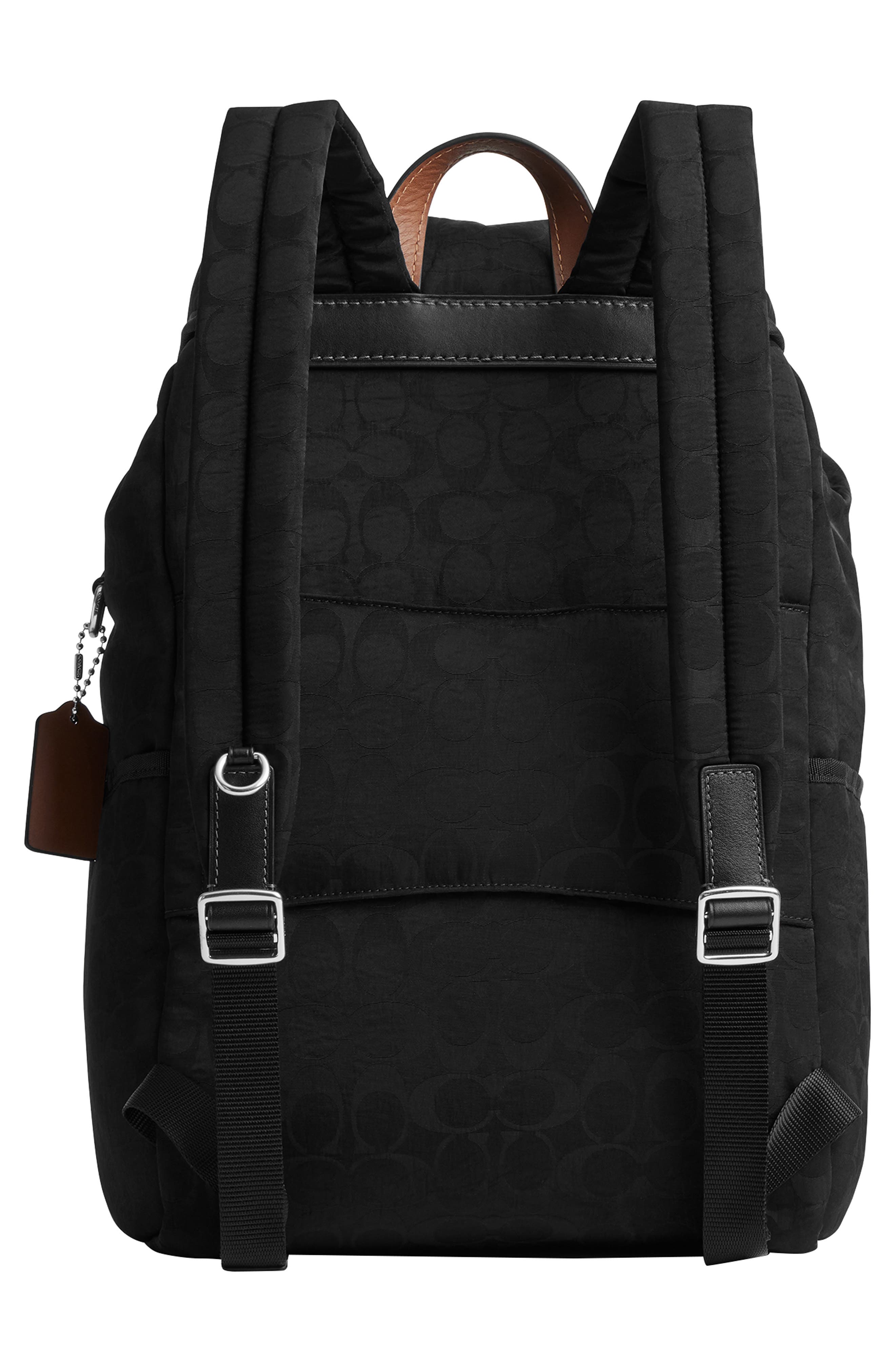 COACH Logan Backpack in Signature Nylon, Alternate, color, Black