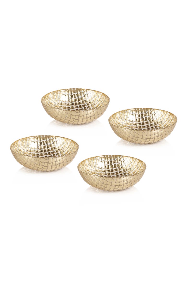 Braided Set of 4 Serving Bowls, Main, color, GOLD
