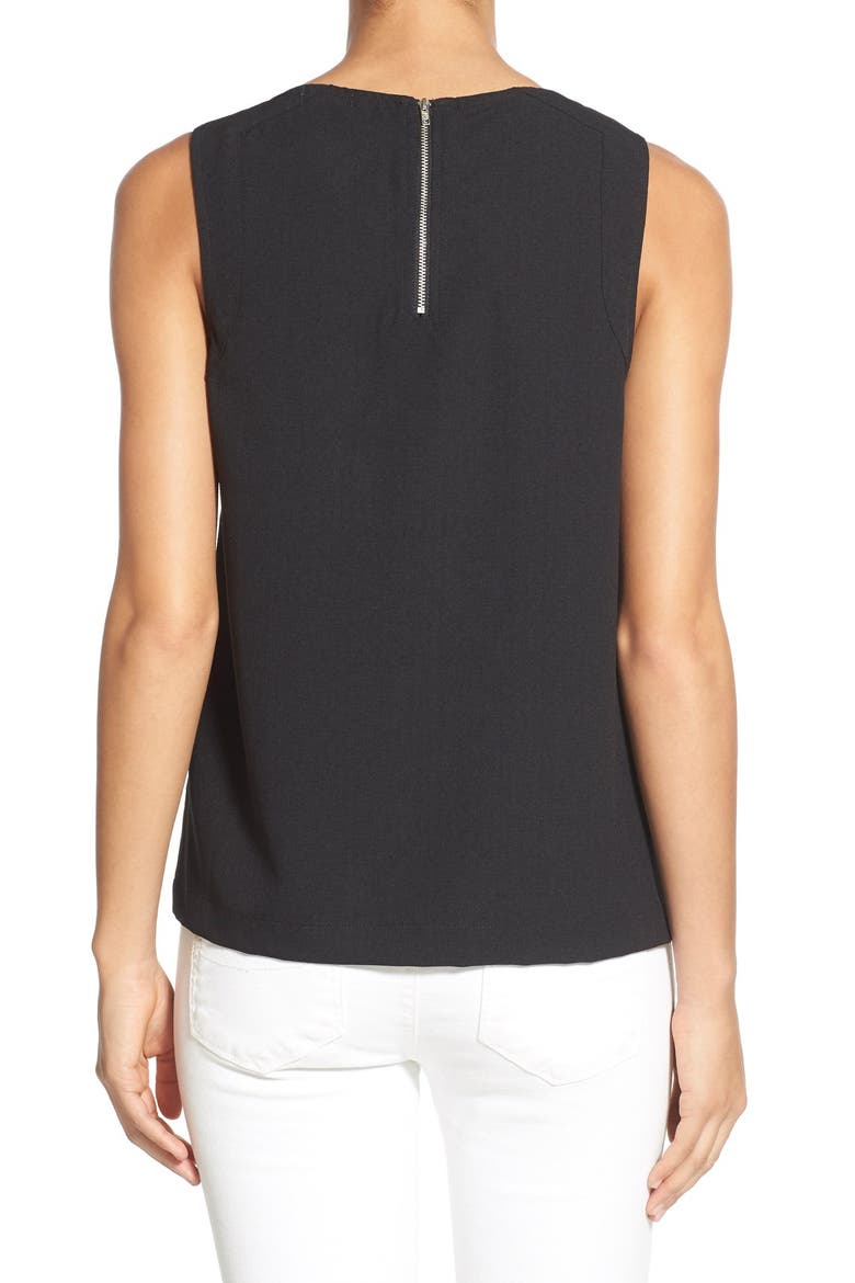 Gibson Embossed Front Sleeveless Top, Alternate, color, BLACK