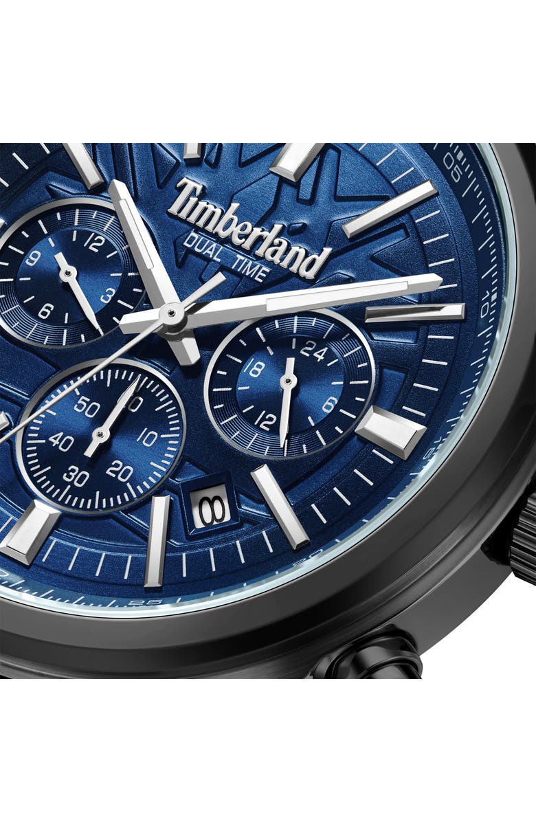 Timberland Northbridge Multifunction Chronograph Leather Strap Watch, 45mm, Alternate, color, Brown