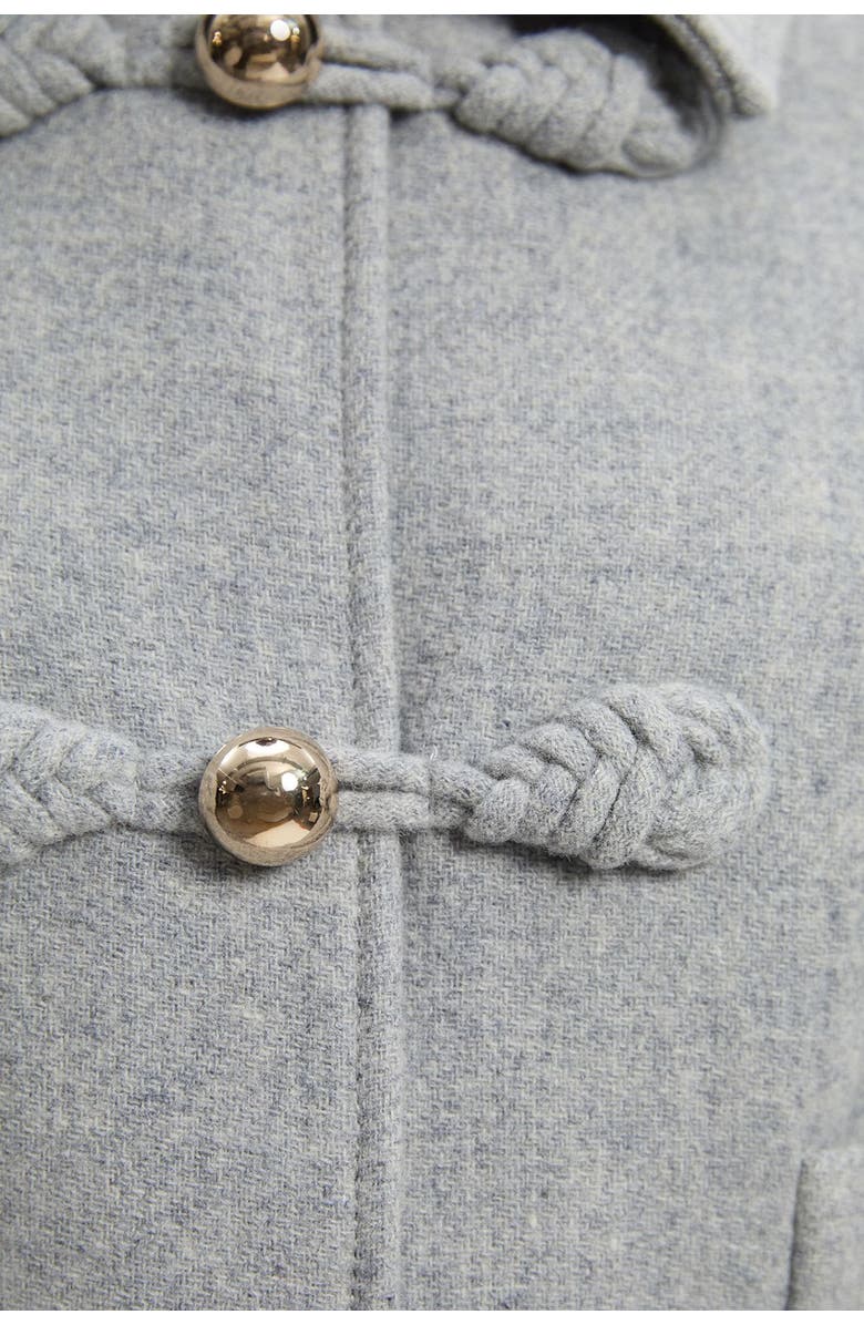 Karen Millen Sculpted Midi Knot-Front Occasion Coat, Alternate, color, Grey Marl