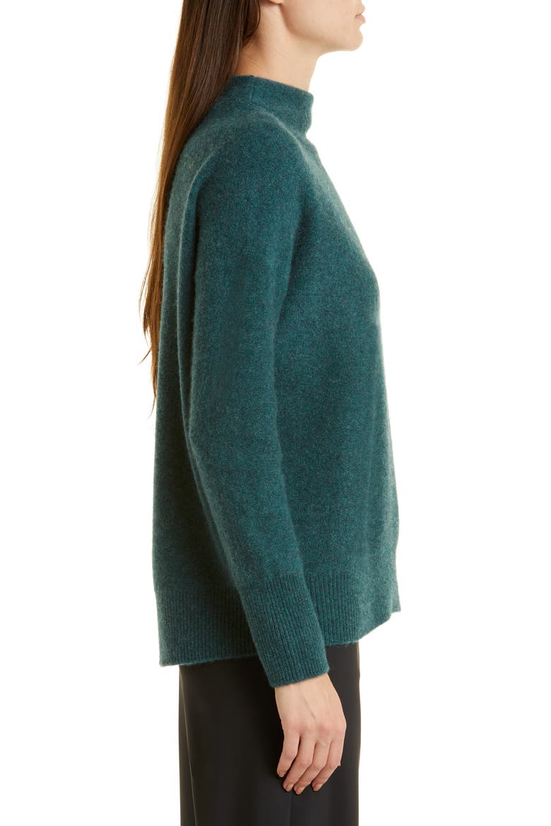 Boiled Cashmere Funnel Neck Pullover, Alternate, color, H SEA QUARTZ