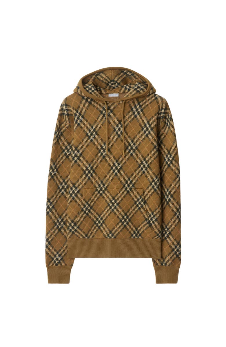 Burberry Check Wool Mohair Blend Hoodie, Alternate, color, 